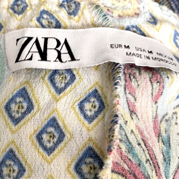 ZARA off the shoulder Boho cropped blouse Top Size M - Picture 3 of 3